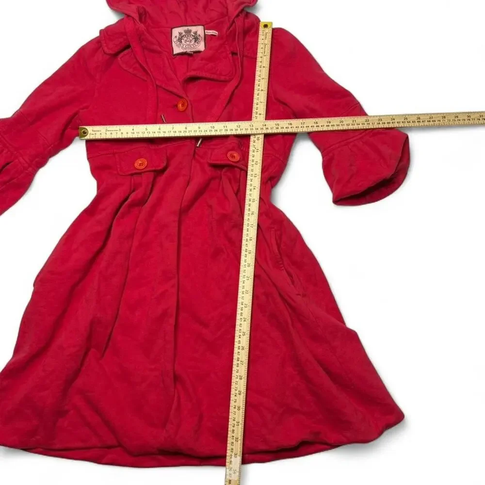 Vintage Rare Juicy Couture Red 100%Cotton Coat Super Beautiful Womens Size Small